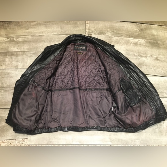 Wilsons Leather Flight Black Bomber Men’s Jacket 80’s 90's Vintage Size XLarge - Picture 7 of 12